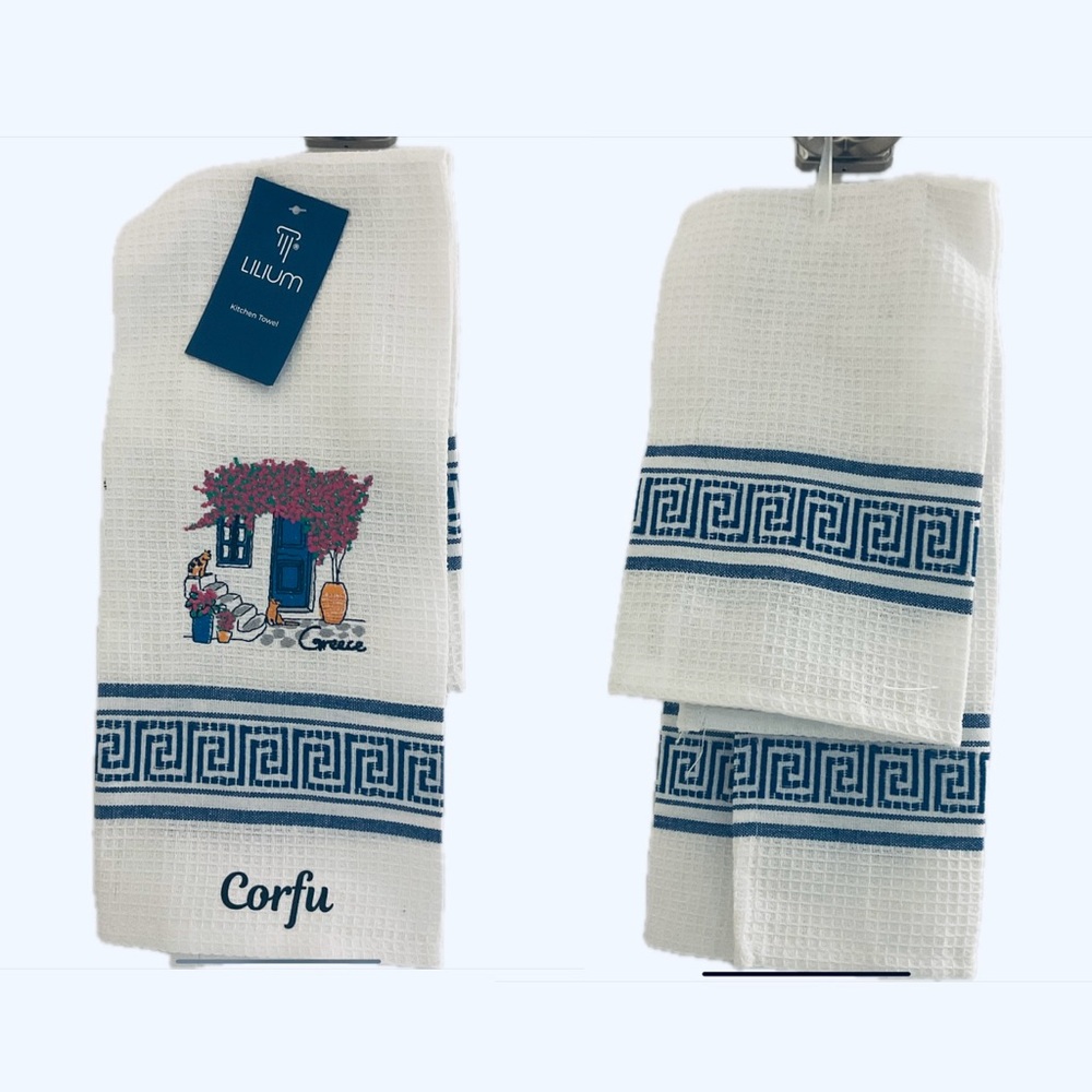 NWT Lilium Greek  Corfu Decorative Kitchen Towel